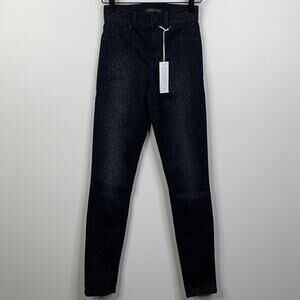 Level 99 Black Leopard Ultra High Rise Skinny Jeans Women's Size 25 NWT